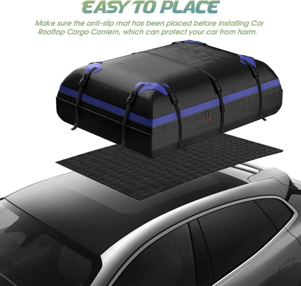 KAIZONPOT Roof Cargo Bag Protective Mat for Car Roof Cargo Carrier Bag, Anti-Slip Design, Universal Size Multi-Scene Use