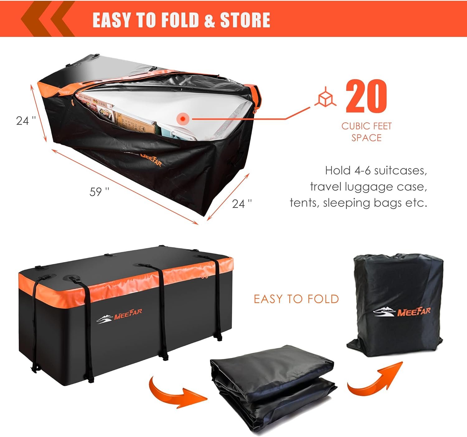 MeeFar Rooftop Cargo Carrier Car Roof Bag Review